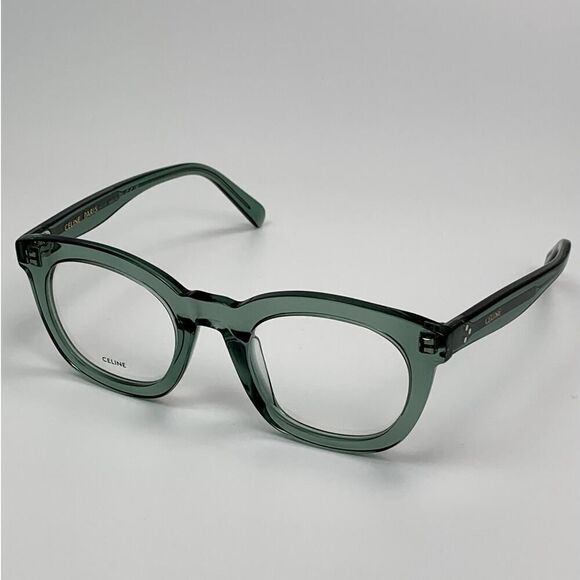 NEW Celine Eyeglasses CL5004IN 48093 Square Transparent Teal Unisex Authentic - Picture 2 of 10